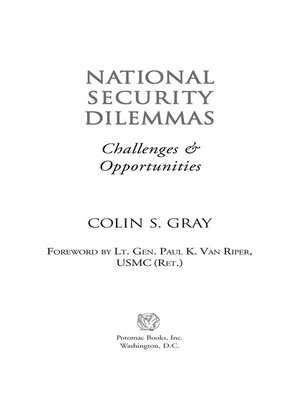 cover image of National Security Dilemmas